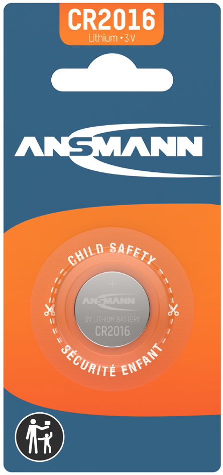 ANSMANN Pile bouton au lithium 'CR2016', 3,0 Volt, blister