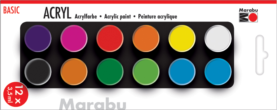 Set de peinture acrylique BASIC, set de 12