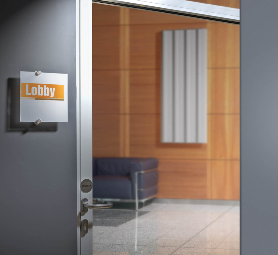 Plaque de porte CRYSTAL SIGN, exemple d'utilisation