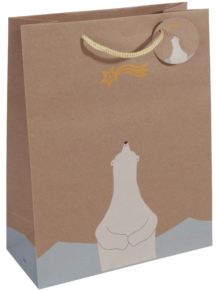 Visuel de référence : sac cadeau de Noël "Polar bear with shooting star"