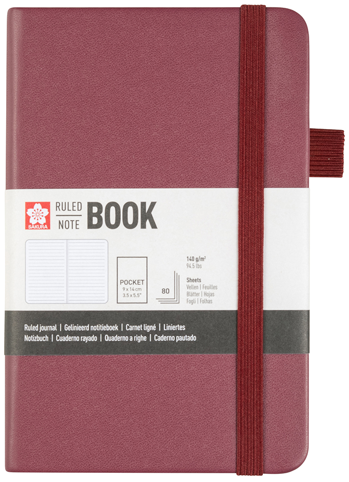 SAKURA Carnet, 90 x 140 mm, ligné, mûre