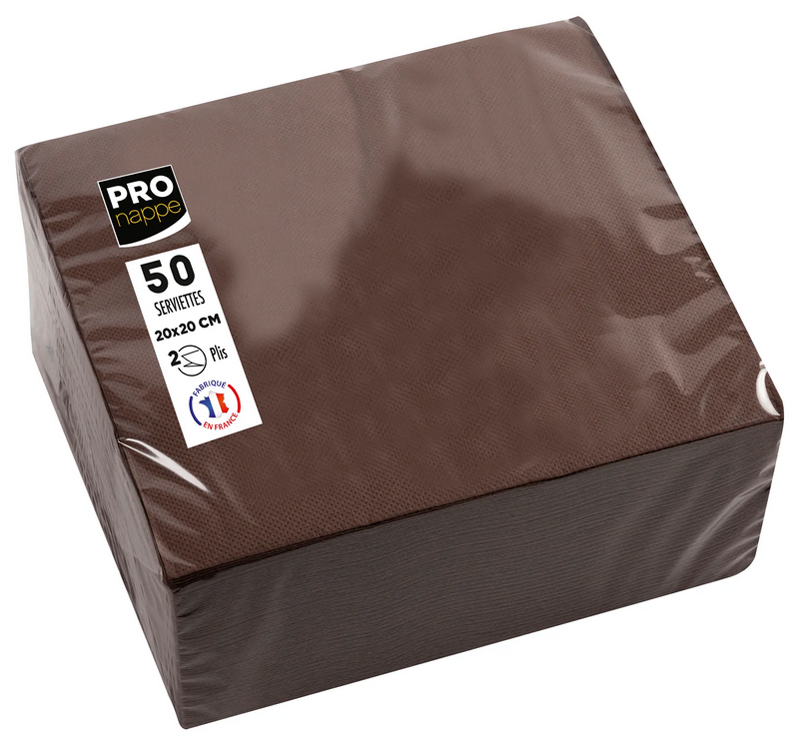 PROnappe Serviette cocktail, 200 x 200 mm, chocolat