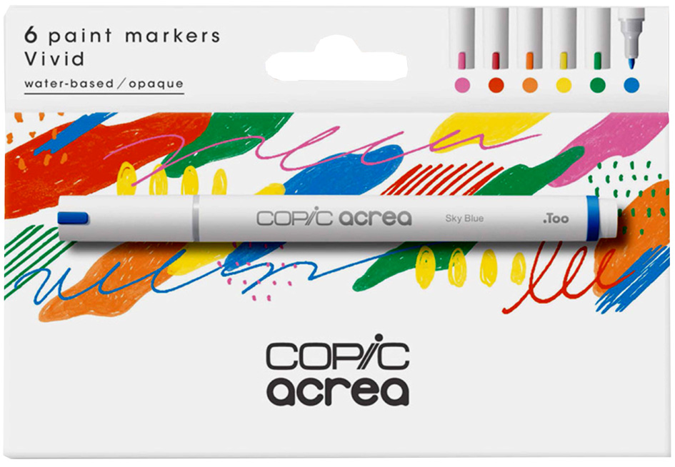 Marqueur acrea "Vivid", set de 6