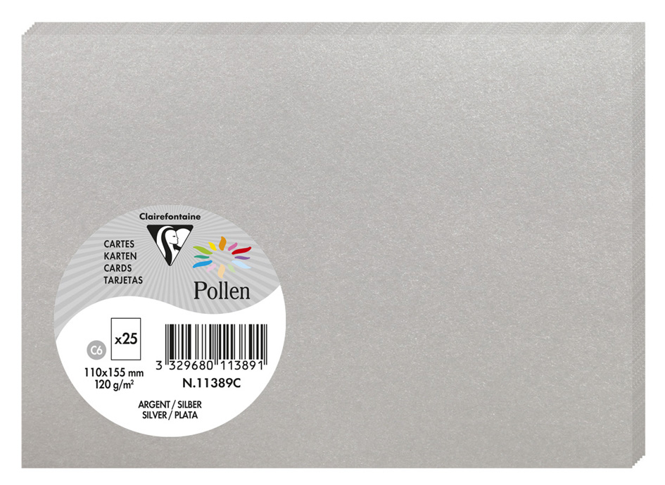 Pollen by Clairefontaine Carte C6, argent