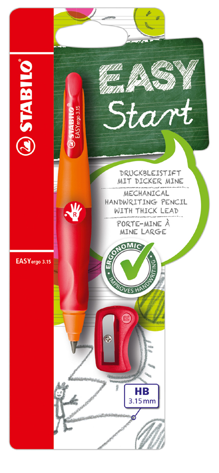 Porte-mines d'apprentissage EASYergo 3.15, rouge/orange