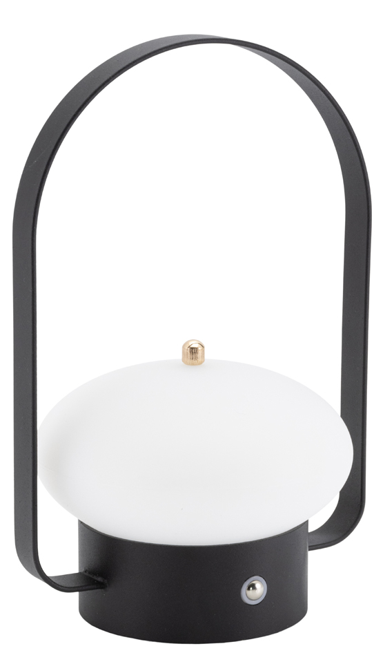 Securit Lampe de table à LED rechargeable BARCELONA, noir
