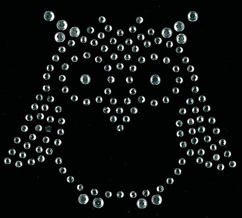KLEIBER Application strass 'Chouette 1', 65 x 60 mm