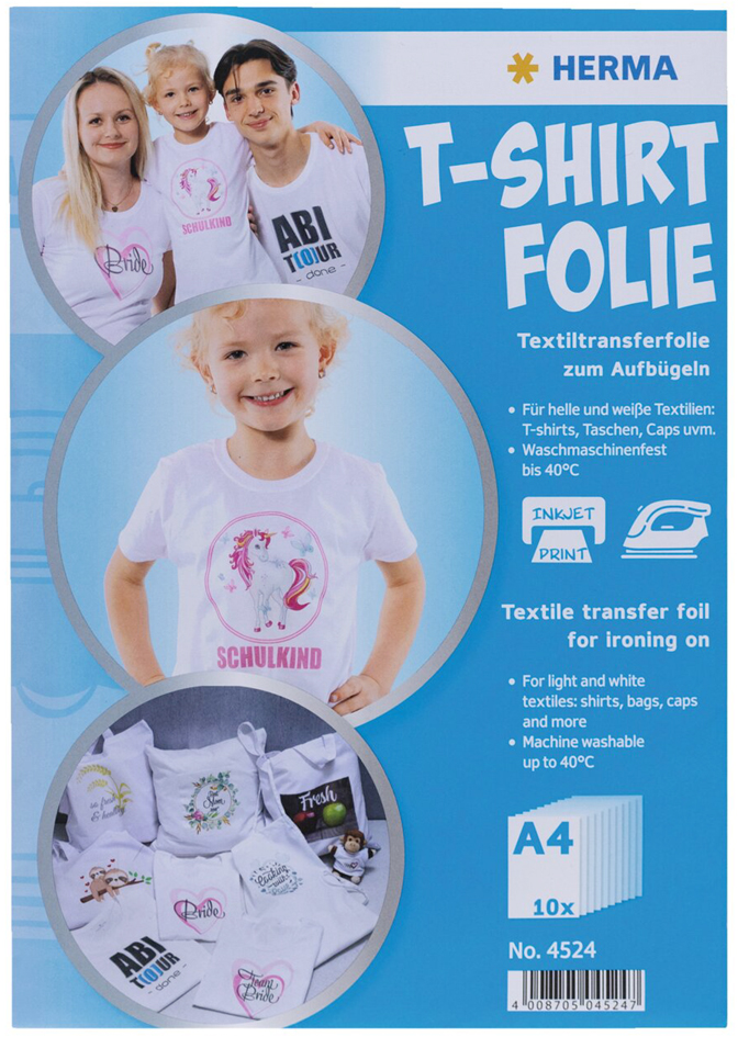 HERMA Feuille de transfert pour T-shirt, A4, textiles clairs