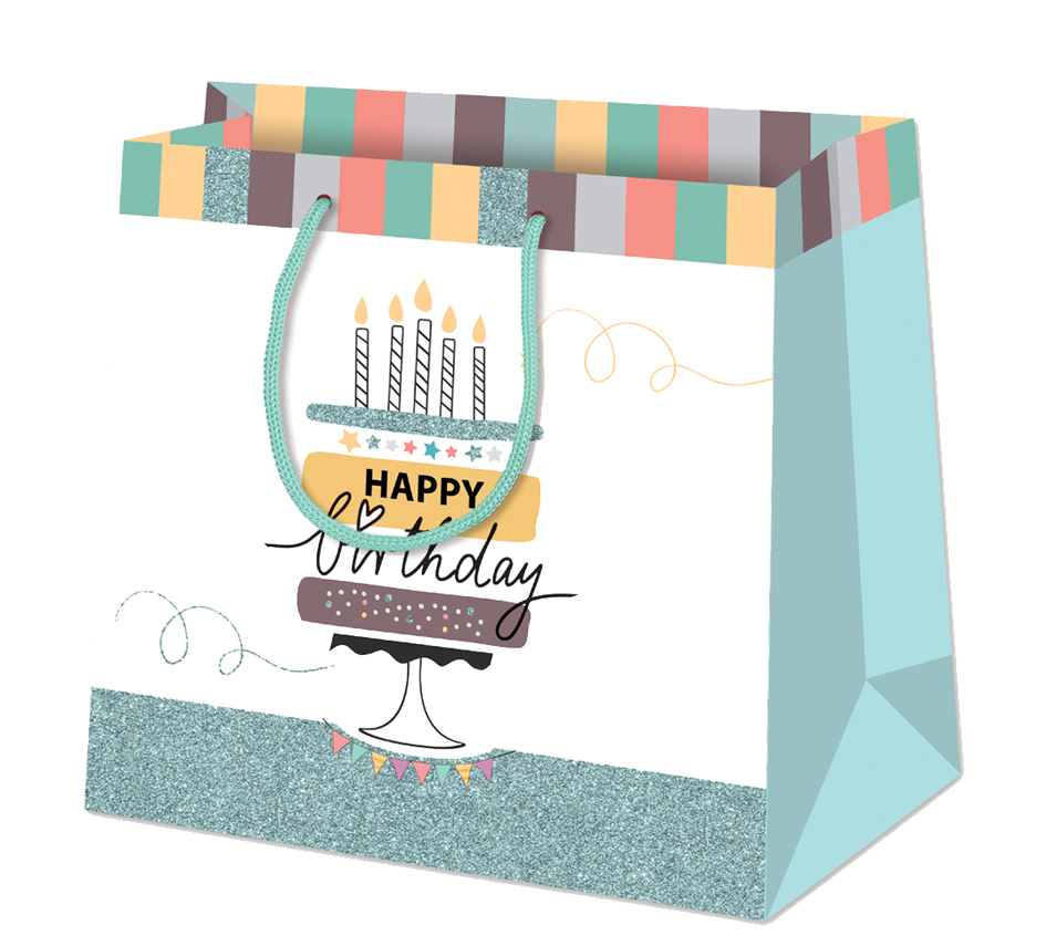 SUSY CARD Sac cadeau 'Happy Eco B-day Cake', moyen
