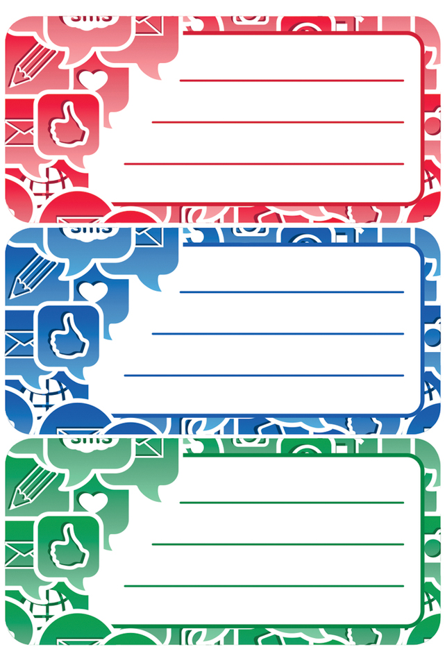 HERMA Etiquettes pour livres 'Social Icons', 76 x 35 mm