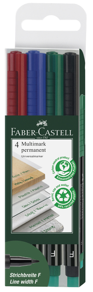 FABER-CASTELL Marqueur permanent MULTIMARK F, étui de 4