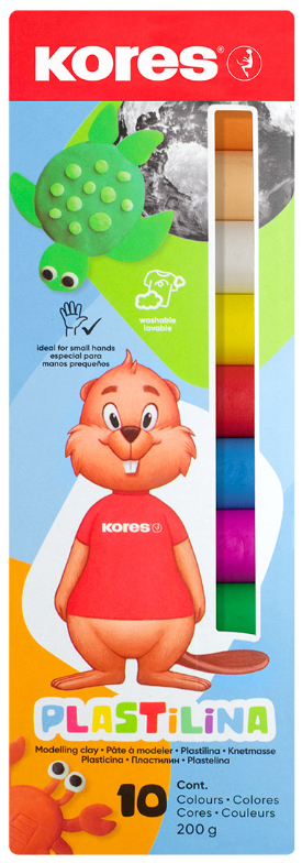Kores Pâte à modeler 'PLASTILINA', boîte de 10 couleurs