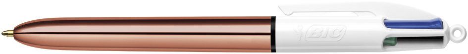 BIC Stylo à bille 4 Colours Shine, 0,32 mm, or rose