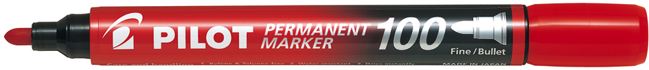 PILOT Marqueur permanent 100, pointe ogive, rouge