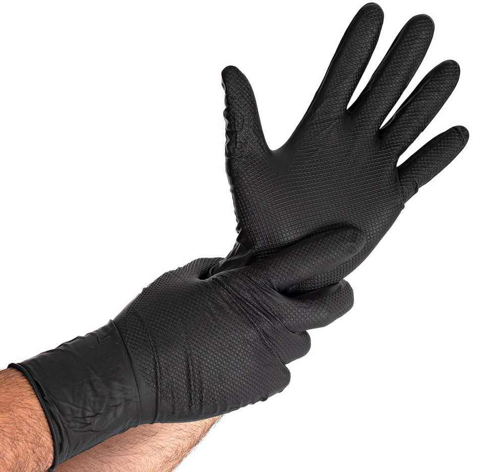 HYGOSTAR Gant en nitrile 'POWER GRIP LONG', L, noir