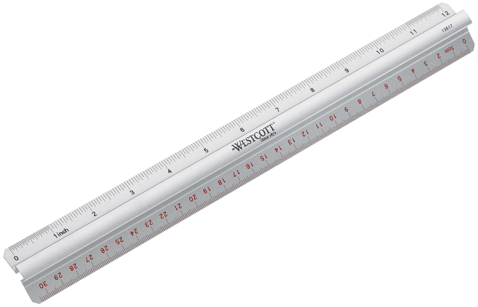 WESTCOTT Règle, longueur: 300 mm, aluminium, avec poignée