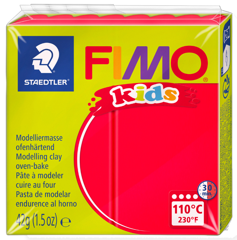 FIMO kids Pâte à modeler, à cuire au four, 42 g, rouge