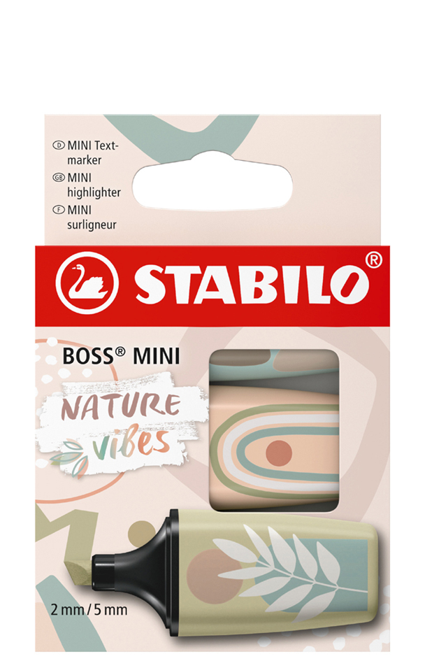 STABILO Surligneur BOSS MINI Naturevibes, étui carton de 3