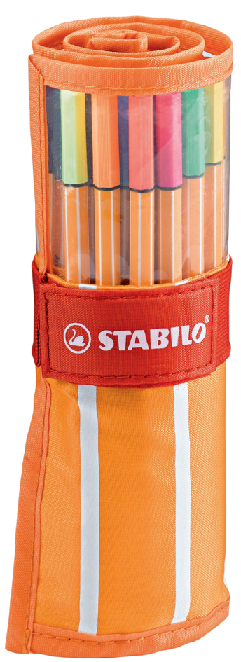 STABILO Feutre à pointe fine point 88, trousse enroulable