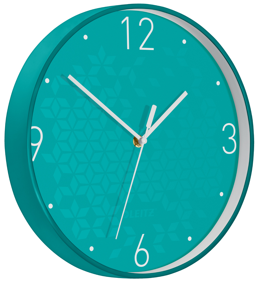 LEITZ Horloge murale WOW, mouvement à quartz, menthe