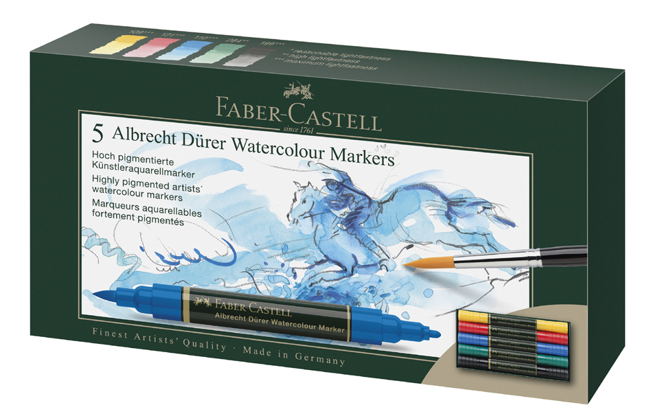 FABER-CASTELL Marqueur aquarelle ALBRECHT DÜRER, étui de 5