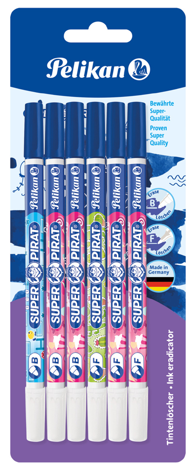 Pelikan Effaceur d'encre Super Pirat 850F/B, 6 pièces