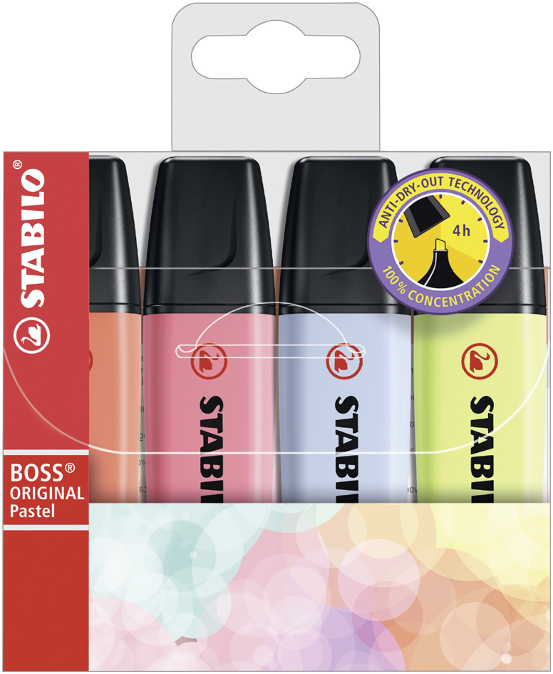 Surligneur BOSS® ORIGINAL Pastel, étui de 4 (55500449)