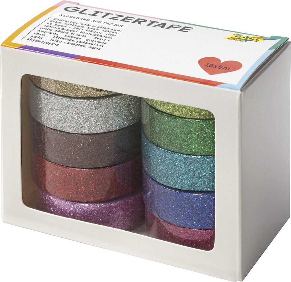 folia Ruban adhésif déco 'Glitter Tape', kit de 10