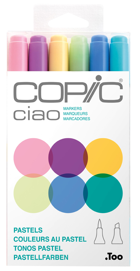 COPIC Marqueur ciao, kit de 6 'Pastels'
