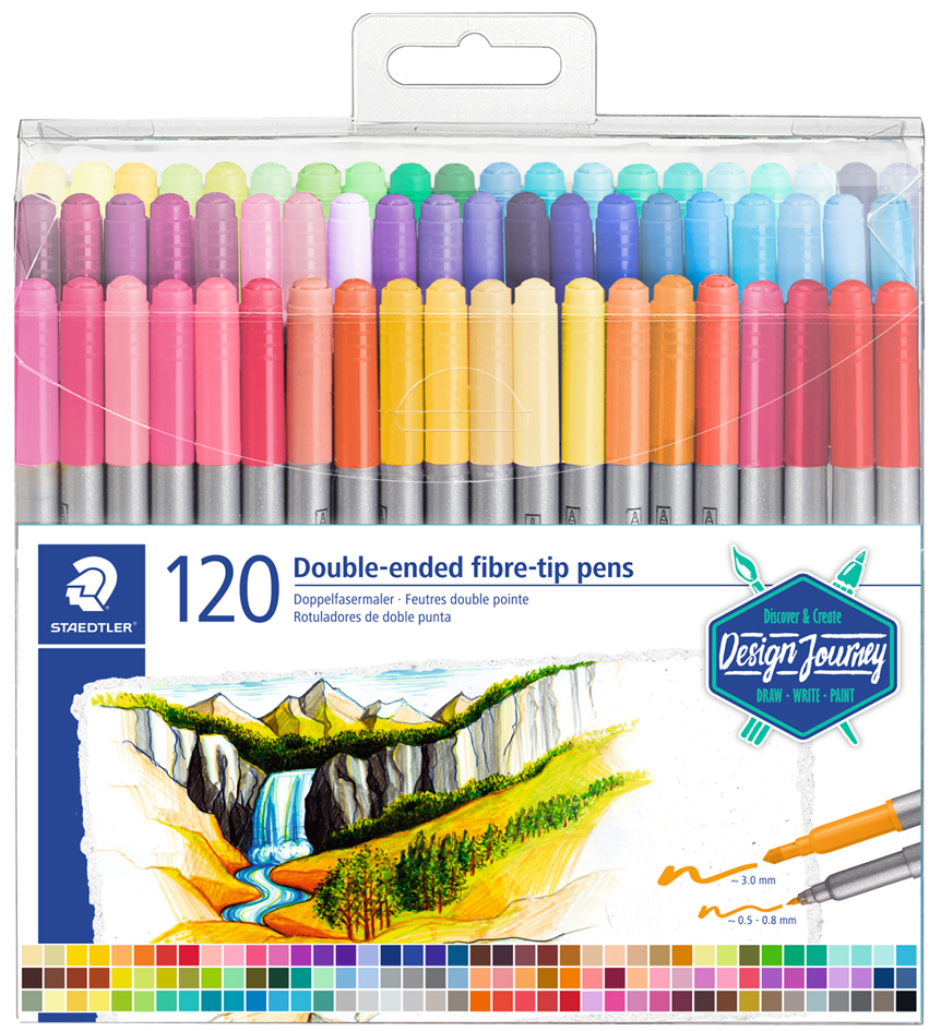 STAEDTLER Feutre double pointe Design Journey, étui de 120