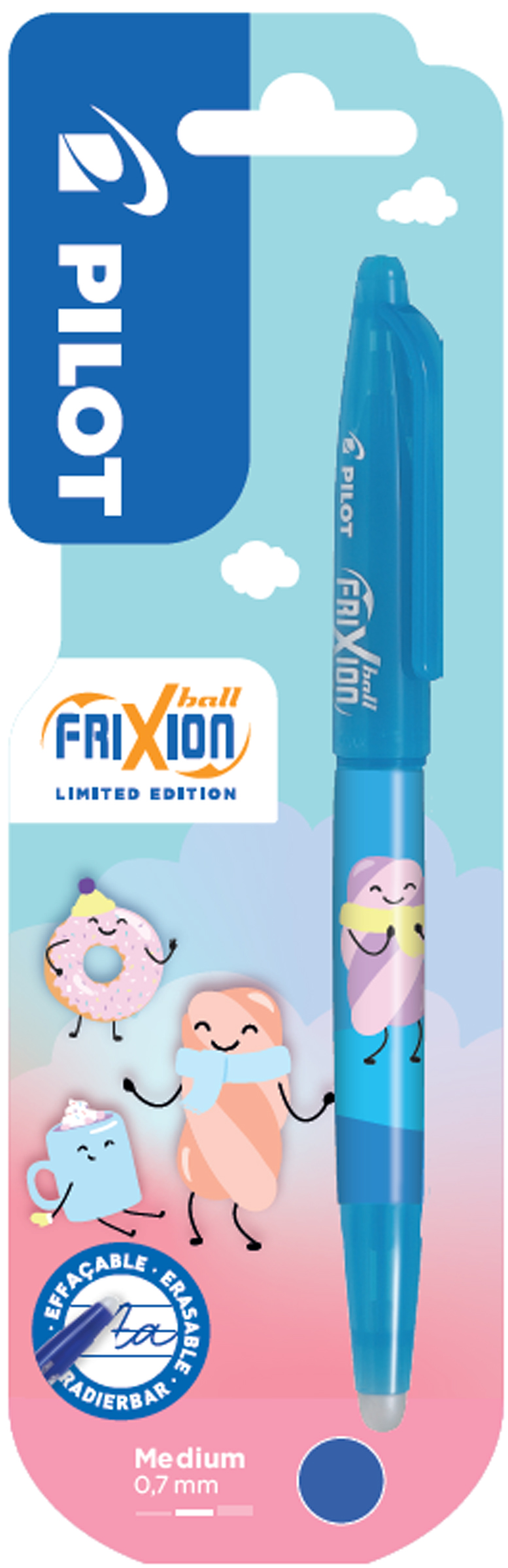 PILOT Stylo roller FRIXION BALL 07 Fancy Winter, bleu clair