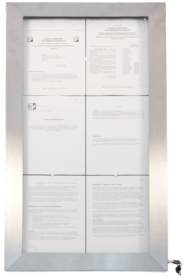 Securit Base pour vitrine d'affichage STAINLESS STELL (L)380 x (H)430 mm argent