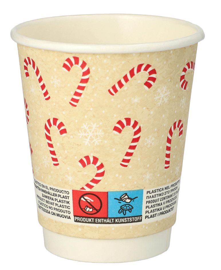 PAPSTAR Gobelet en carton 'Candy Canes', 0,2 l