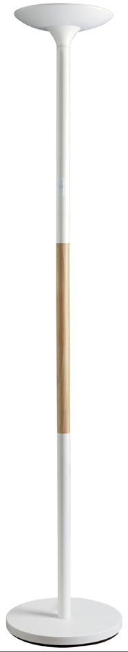 UNiLUX Lampadaire à LED PRYSKA, dimmable, hêtre/blanc