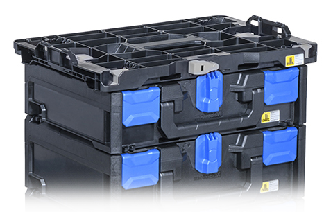 allit Boîte de rangement EuroPlus MetaBox 340, noir/bleu (L)396 x (P)296 x (H)340 mm noir / bleu