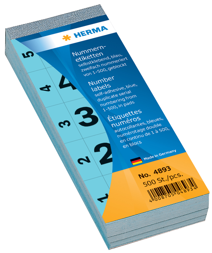 HERMA étiquettes numéros, autocollant, 28 x 56 mm, jaune