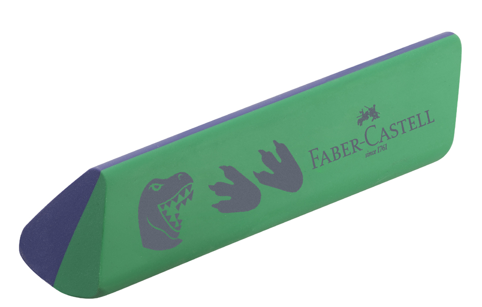 FABER-CASTELL Gomme en plastique 'Dino', vert/bleu