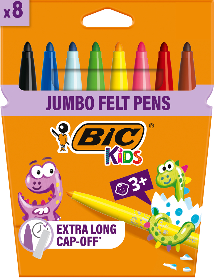 BIC KIDS Feutre Visacolor XL ecolutions, étui en carton de 8