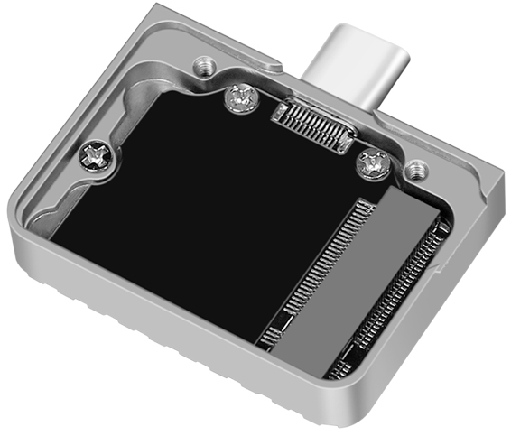 Boîtier SSD externe, ouvert
