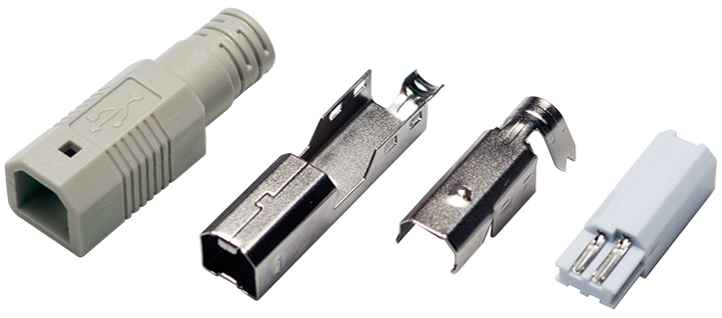LogiLink Connecteur USB 2.0, USB-B mâle, version à souder