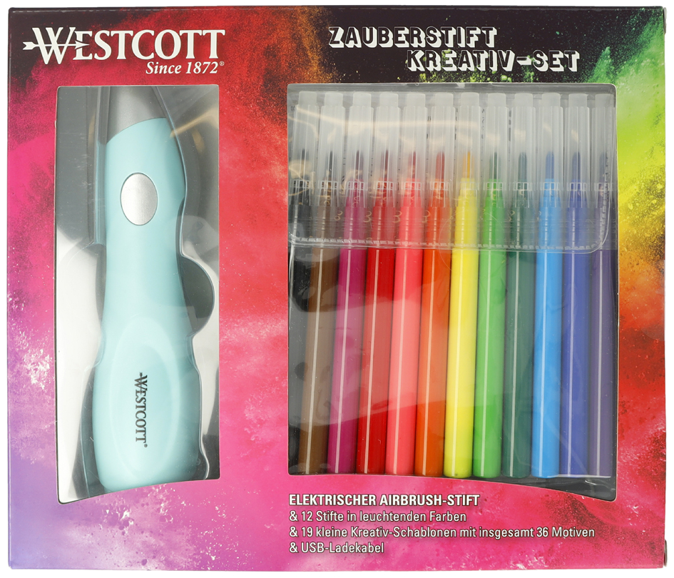 WESTCOTT Kit créatif feutres magiques avec stylo aérographe