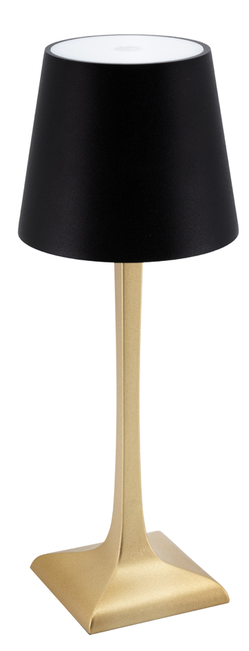 Securit Lampe de table à LED rechargeable ROME, or/noir