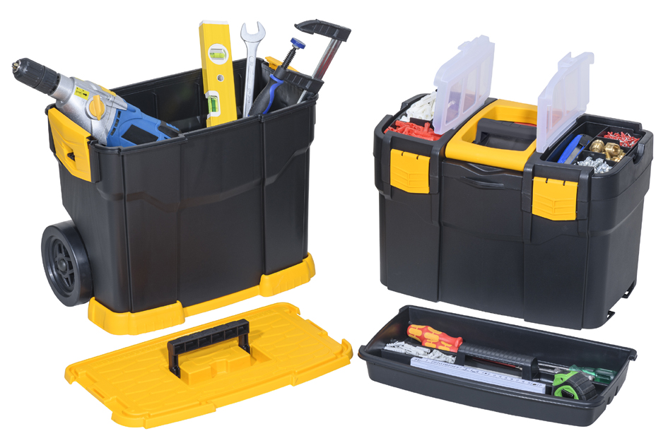 allit Valise à outils McPlus Mobile >P< 24, noir/jaune non équipé (L)460 x (P)290 x (H)675 mm noir / jaune