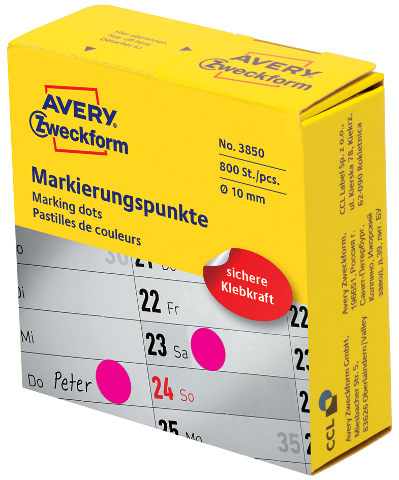 AVERY Zweckform Pastille de couleur, 10 mm, bleu
