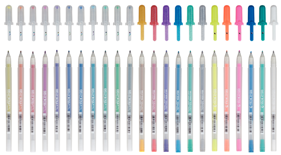 Stylo roller à encre gel Gelly Roll Mix, étui de 24 - couleurs