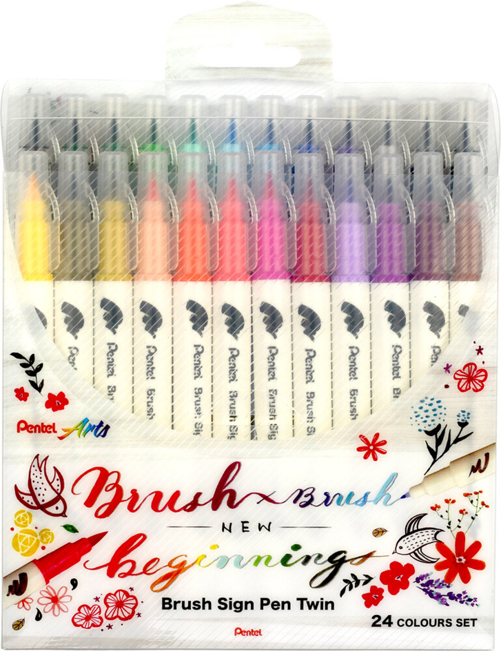 PentelArts Feutre pinceau BrushSignPen Twin, set de 24