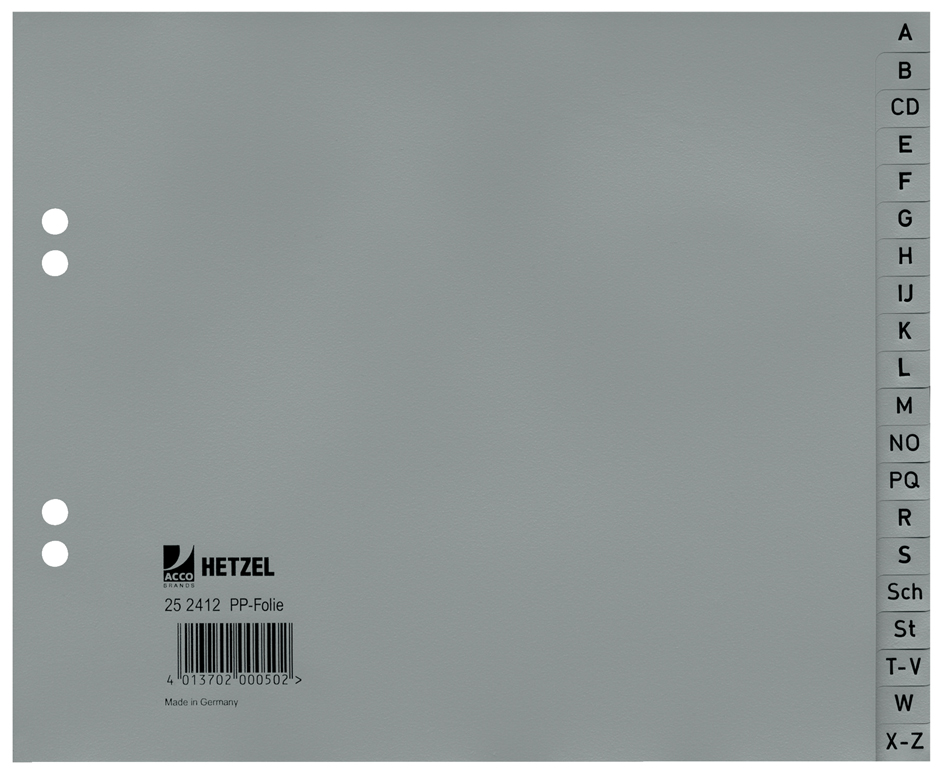 Intercalaires plastique, alphabétique
