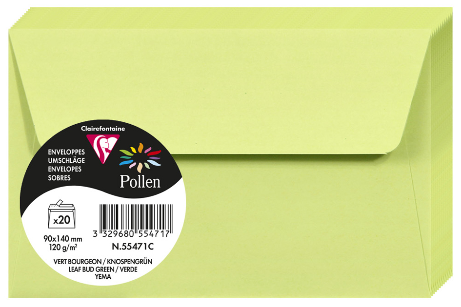 Pollen by Clairefontaine Enveloppes 90 x 140 mm, bourgeon