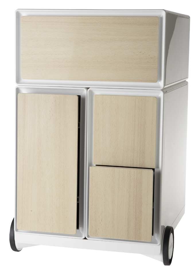 PAPERFLOW Caisson mobile 'easyBox', 1 tiroir, blanc/hêtre