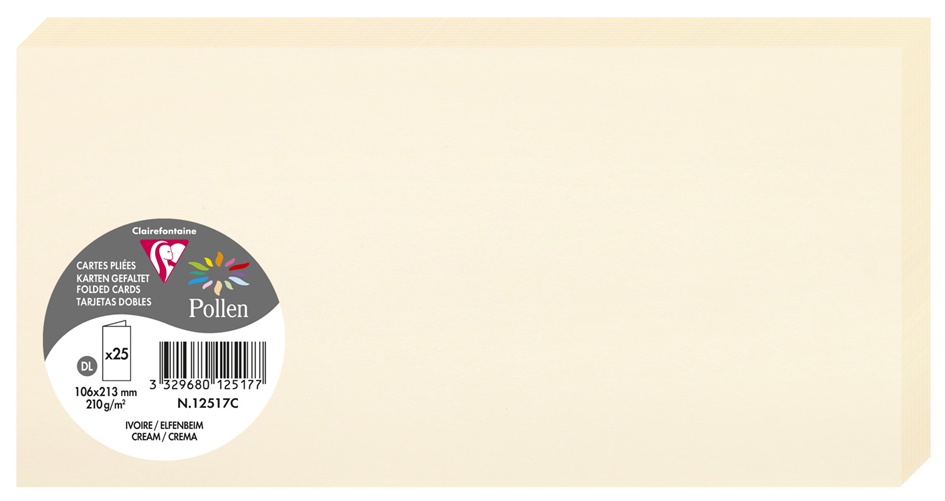 Pollen by Clairefontaine Carte double DL, ivoire